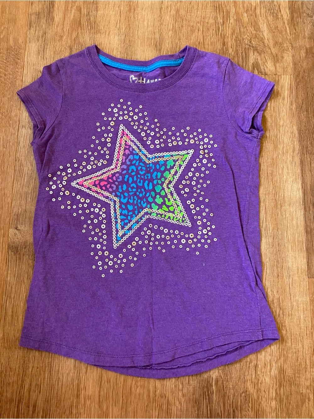 Purple Sequin Star Short-Sleeve Tee - Kids